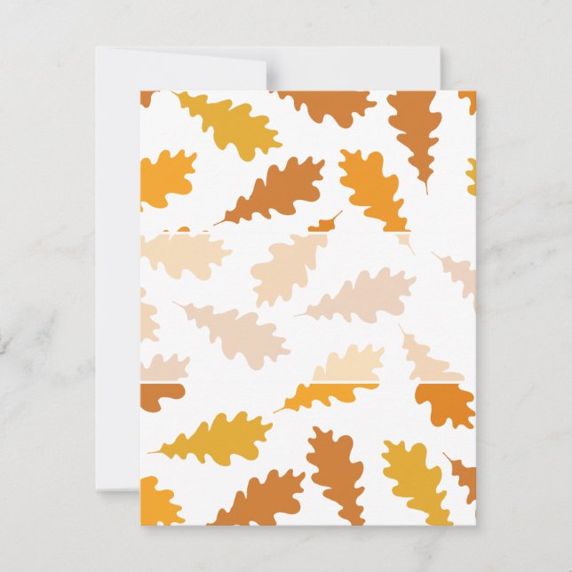 Carte Motif des Feuilles d'Automne. (Devant)