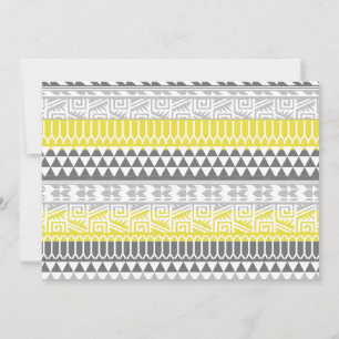 Carte Motif d'impression tribal Aztec Gray Jaune
