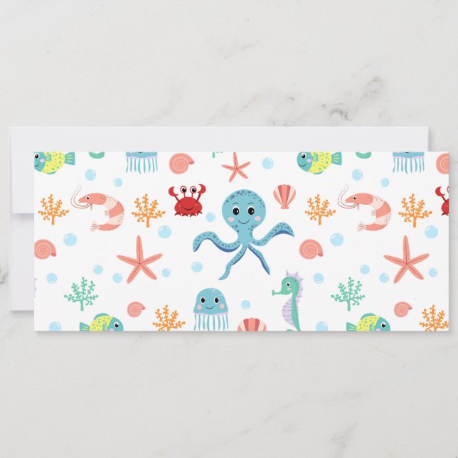 Carte Motif du monde marin (Devant)