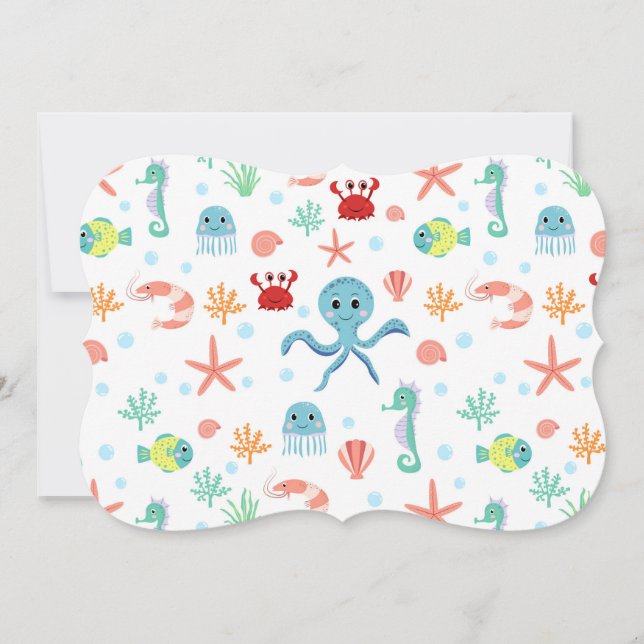 Carte Motif du monde marin (Devant)