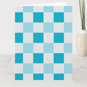 Carte Motif en damier blanc et bleu