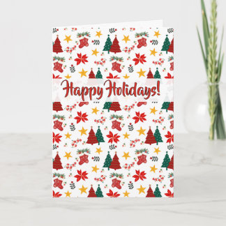 Carte Motif festif de vacances de Noël