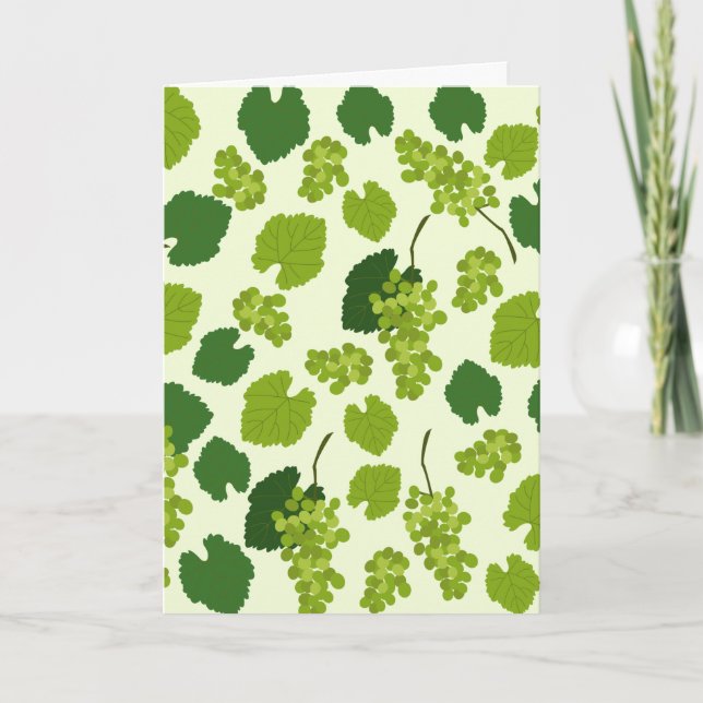 Carte Motif Feuille de raisins et de raisins (Devant)