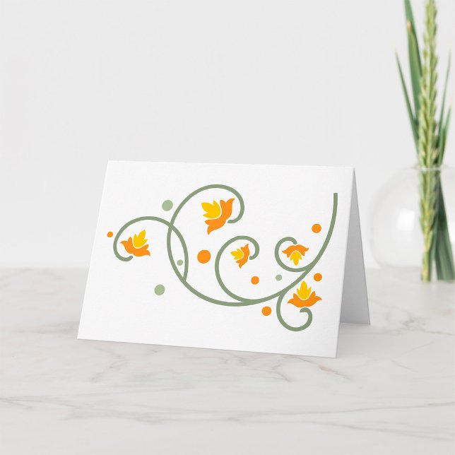 Carte Motif floral avec Fleur orange et jaune (Créateur téléchargé)