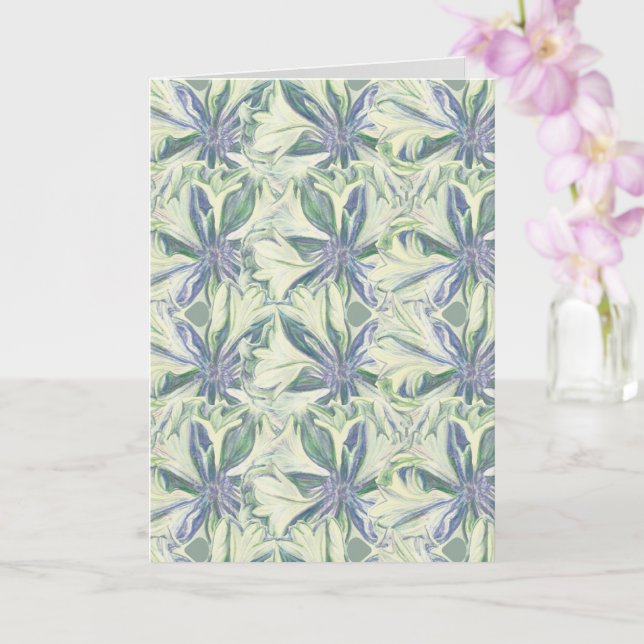 Carte Motif floral Cyanus dessiné à la main (Orchidée)