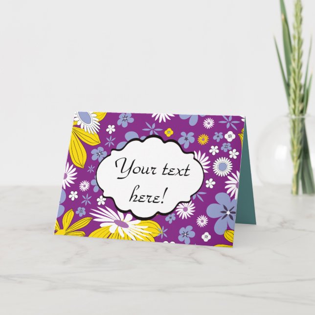 Carte Motif Floral sans transparence (Devant)