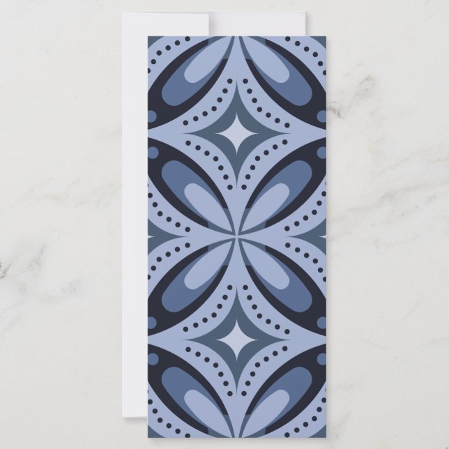 Carte Motif géométrique bleu de style rétro (Devant)