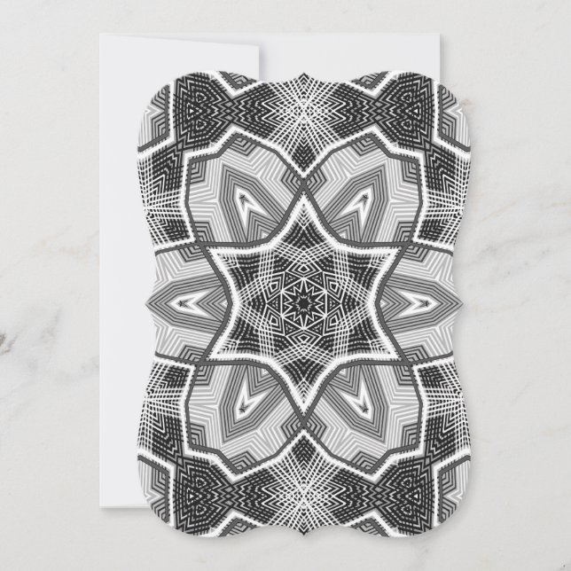 Carte Motif géométrique noir blanc (Devant)