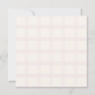 Carte Motif Gingham Blanc Crème et Champagne Rose