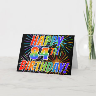 Carte Motif "JOYEUX quatre-vingt-quatrième ANNIVERSAIRE