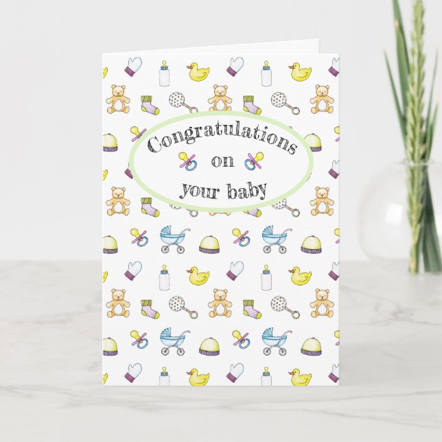 Carte Motif mignon de baby shower (Devant)
