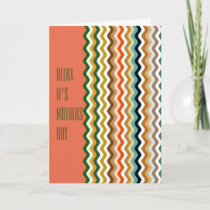 Carte Motif multicouleur Wavy Zigzag personnalisé