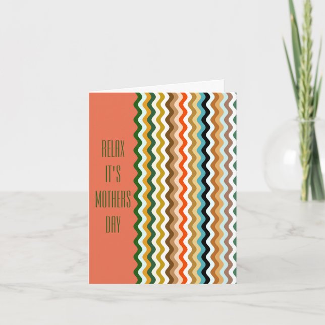 Carte Motif multicouleur Wavy Zigzag personnalisé (Devant)