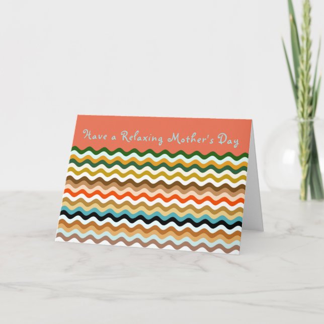 Carte Motif multicouleur Wavy Zigzag personnalisé (Devant)