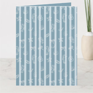 Carte Motif Nautique Côtiers Coquillage de Mer Bleue &