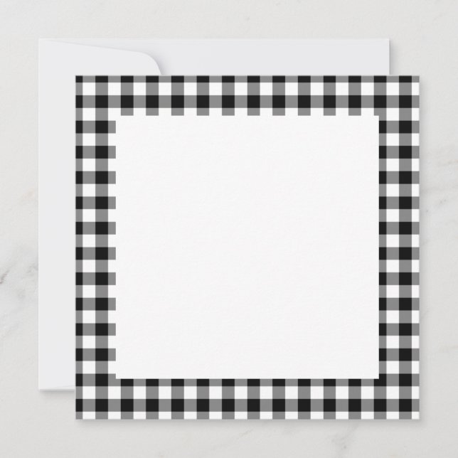 Carte Motif noir et blanc blanc En vichy (Devant)