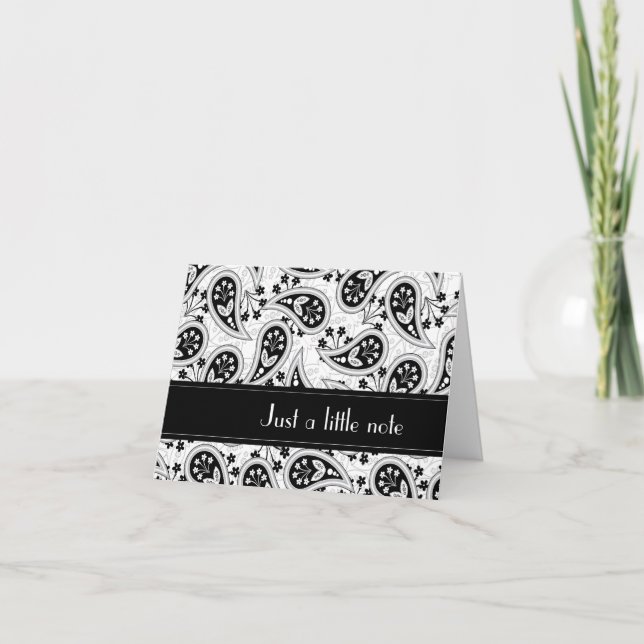 Carte Motif noir et blanc de Paisley (Devant)