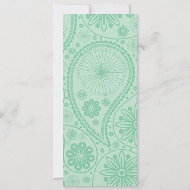 Carte Motif Paisley vert (Devant)