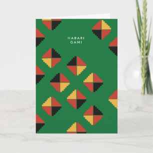 Carte Motif panafricain Kwanzaa voeux de vacances