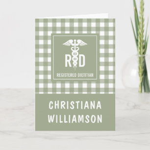 Carte Motif personnalisé de diététiste enregistré RD