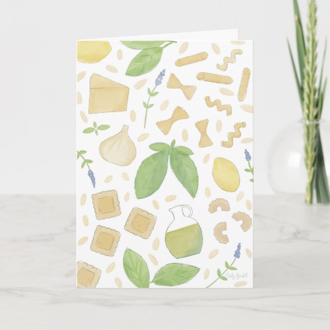 Carte Motif Pesto Basil Pasta (Devant)