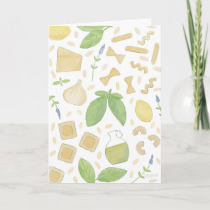 Carte Motif Pesto Basil Pasta