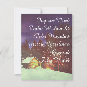 Carte Motif pour Noël hivers pays des merveilles