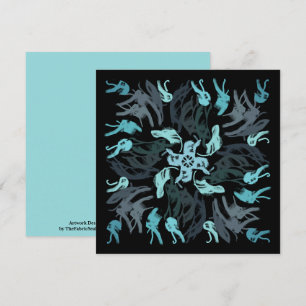Carte Motif Répétitif Abstrait Aquatique Ombré en Spiral