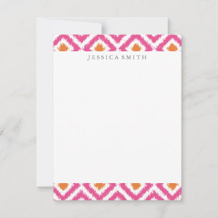 Carte Motif rose Tangerine Ikat