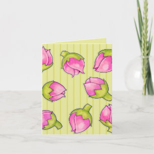 Carte motif Rosebud Joy verte