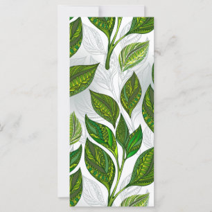 Carte Motif sans couture avec Feuilles de thé vert