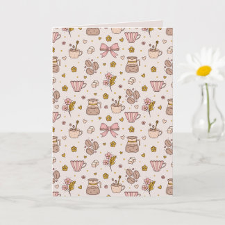 Carte Motif sans couture de café boho