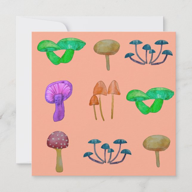 Carte Motif simple champignons (Devant)