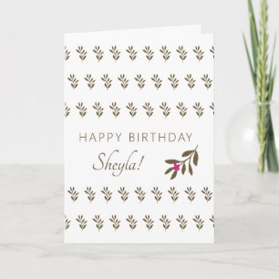 Carte Motif simple feuille tropicale dessin Anniversaire