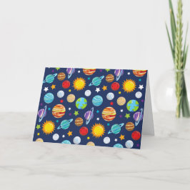 Carte Motif spatial, Planètes, Étoiles, Cosmos, Galaxie