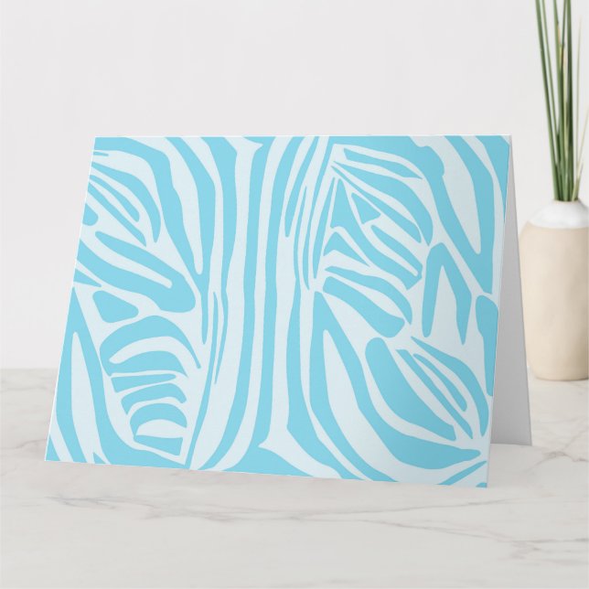 Carte Motif Zèbre Bleu (Devant)