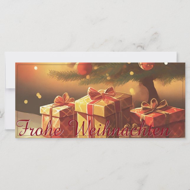 Carte Motiv, mit Geschenken unterm Weihnachtsbaum 37016 (Devant)