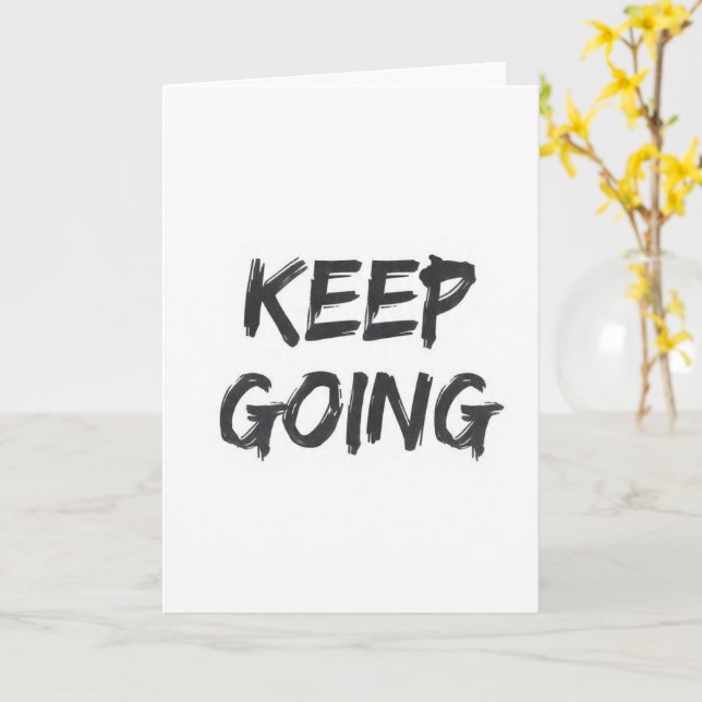 Carte Motivational typography keep going paint stroke (Fleur jaune)