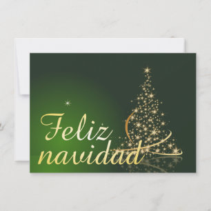 Carte Motivo navideño verde con arbol de navidad.