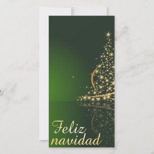 Carte Motivo navideño verde con arbol de navidad.