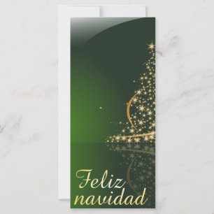 Carte Motivo navideño verde con arbol de navidad. V2,0