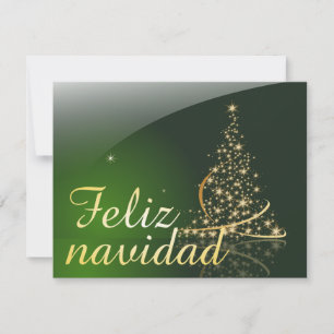 Carte Motivo navideño verde con arbol de navidad. V2,0
