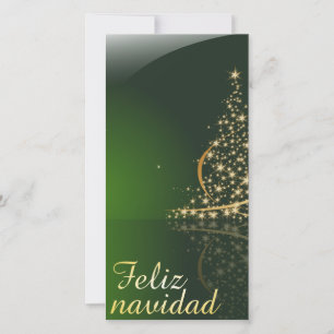 Carte Motivo navideño verde con arbol de navidad. V2,0