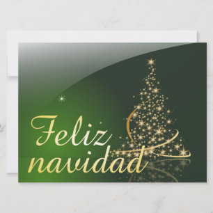 Carte Motivo navideño verde con arbol de navidad. V2,0
