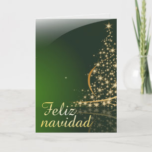 Carte Motivo navideño verde con arbol de navidad. V2.0