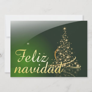 Carte Motivo navideño verde con arbol de navidad. V2,0