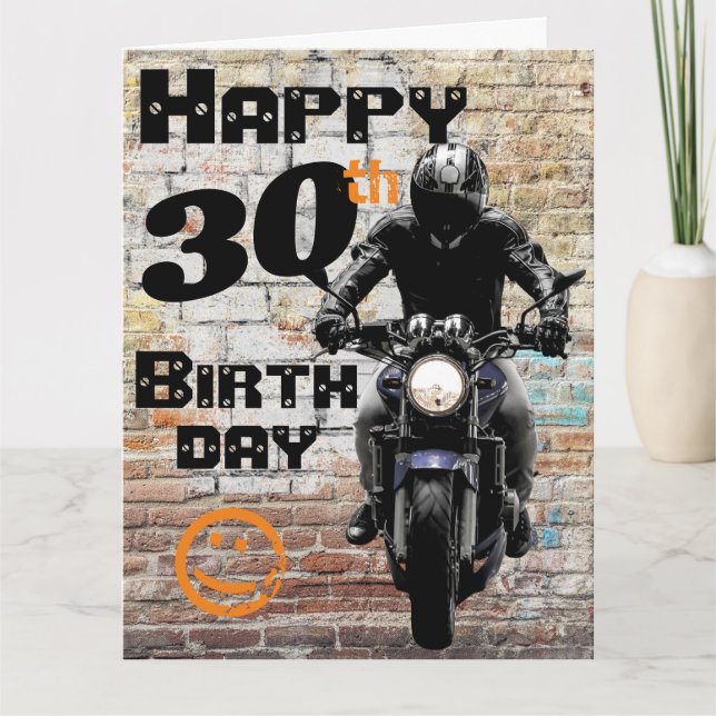 Carte Moto 'Anniversaire 30e toujours compris (Devant)