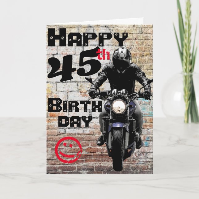 Carte Moto Anniversaire 45th Still It Custom (Devant)