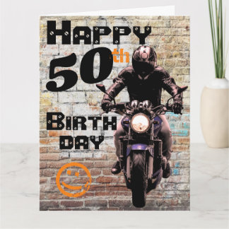 Carte Moto 'Anniversaire 50e Toujours Compris