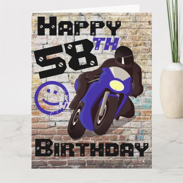 Carte Moto 'Anniversaire 58e toujours compris (Devant)